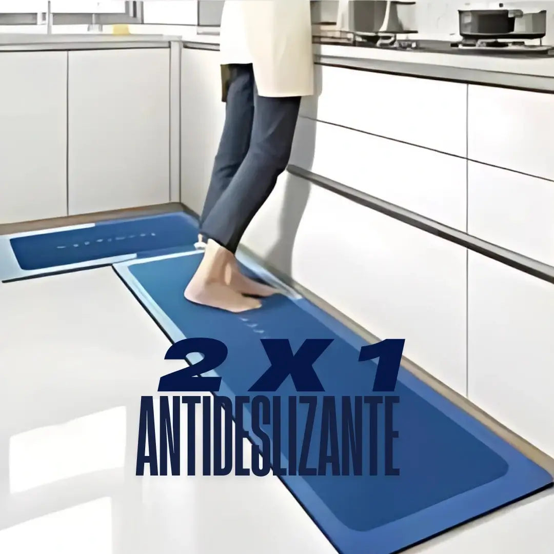 HOME® TAPETE ALFOMBRA ANTIDESLIZANTE AZÚL 2 X 1 + ENVÍO GRATIS